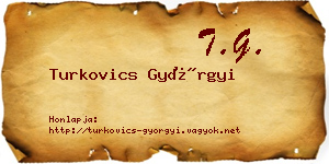 Turkovics Györgyi névjegykártya